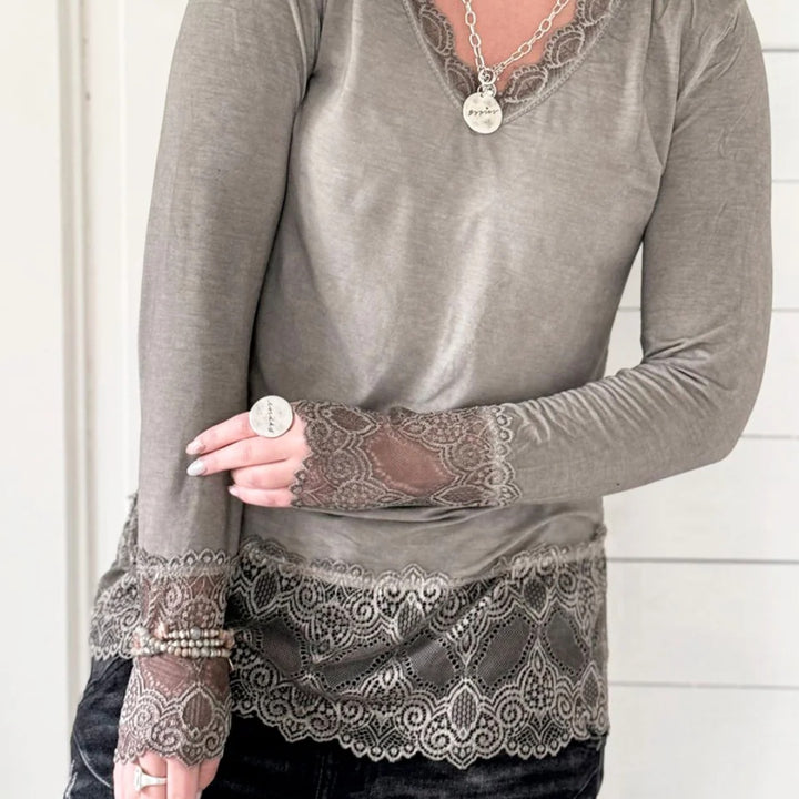 Bypias True Romance Lace Blouse | Taupe