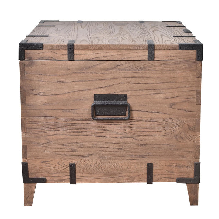 Block Old Elm Trunk Lidded Side Table | W65 x D60 x H61cm