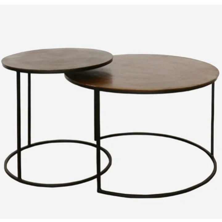 New York Round Nesting Tables | Vintage Brass Finish
