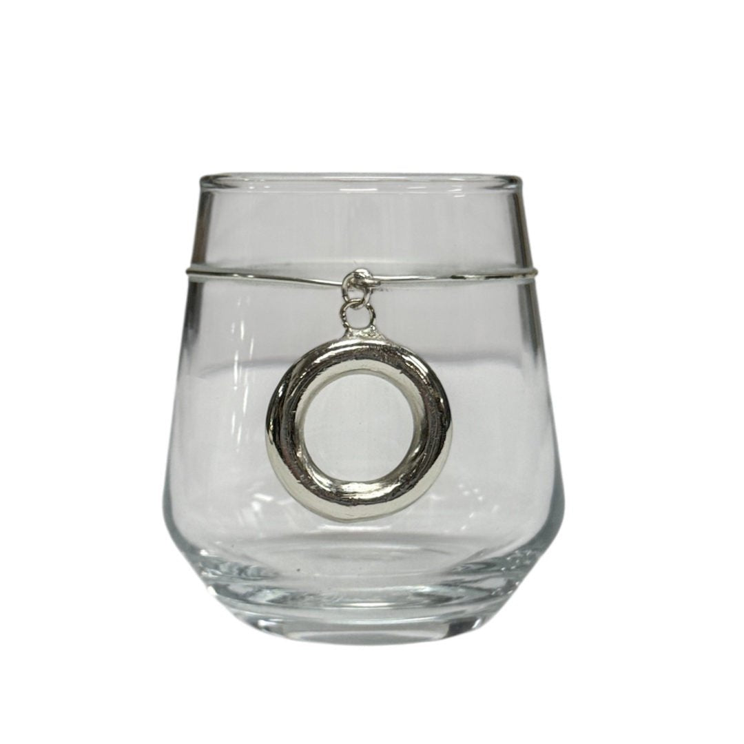 Tumbler Glass with Silver Emblem | Small | Hand Crafted in Turkey - Suzie Anderson Home