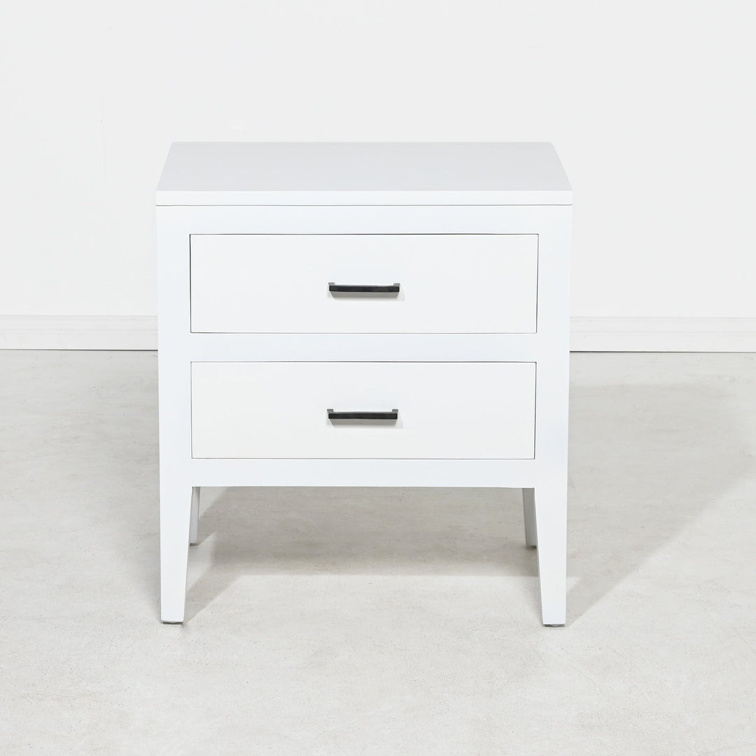 Turner Bedside Table | White |2 Drawers - Suzie Anderson Home