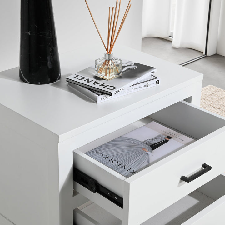Turner Bedside Table | White |2 Drawers - Suzie Anderson Home