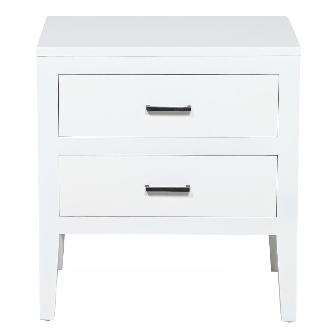 Turner Bedside Table | White |2 Drawers - Suzie Anderson Home