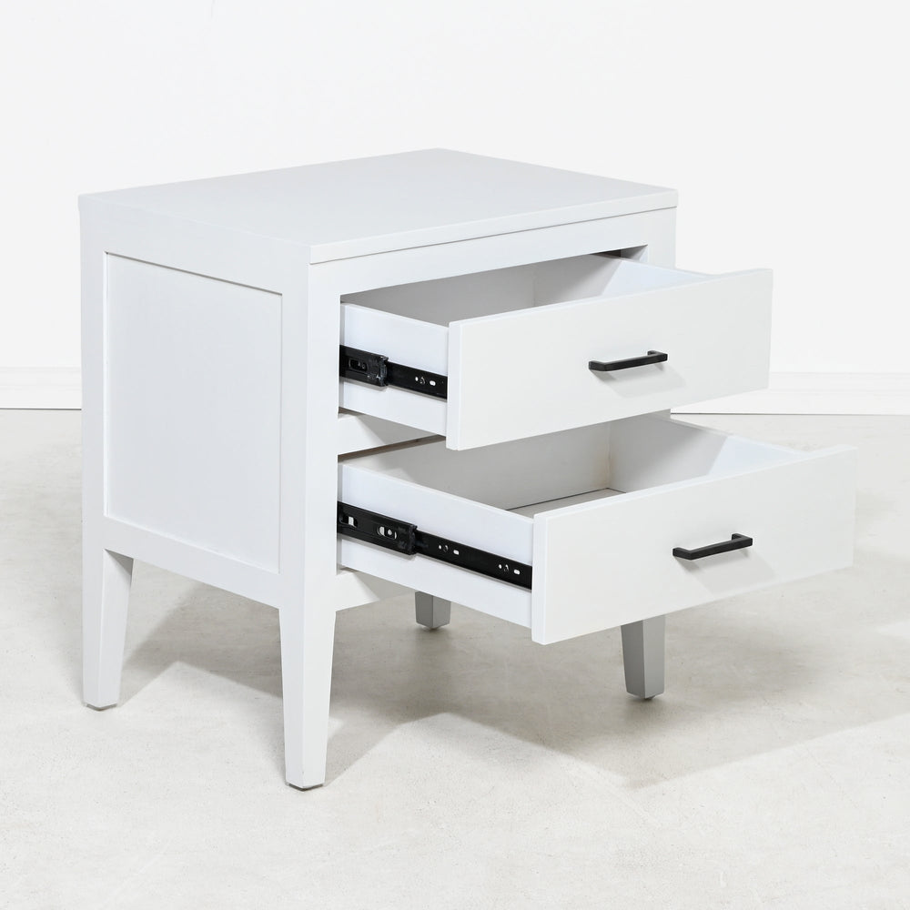 Turner Bedside Table | White |2 Drawers - Suzie Anderson Home