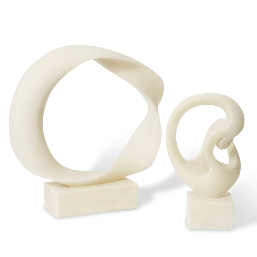 Twist Resin Sculpture | White 57cmH
