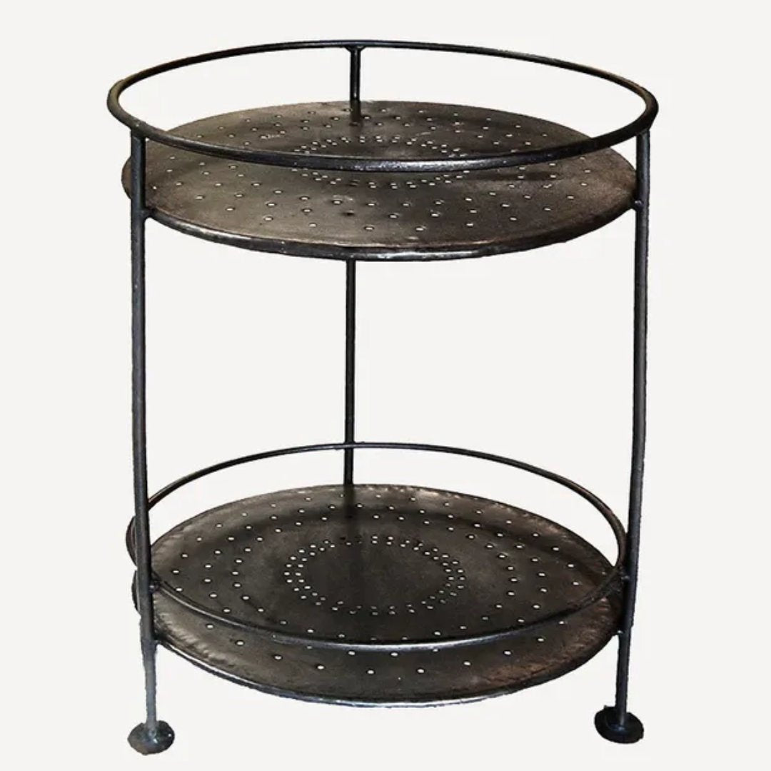 Two Tiered Iron Round Table | W46 x H61cm - Suzie Anderson Home