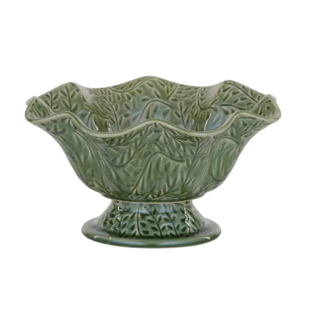Ulysses Ceramic Footed Bowl | Green - Suzie Anderson Home
