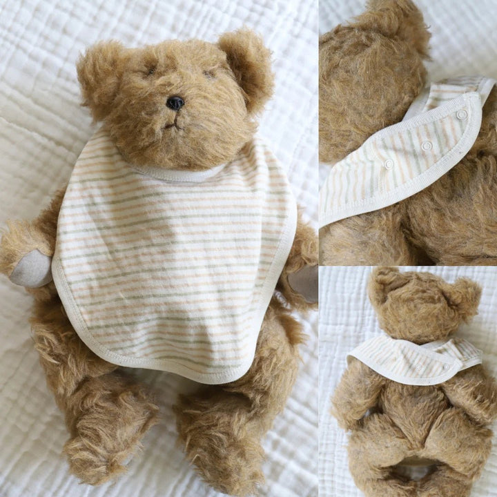 Undyed Organic Cotton Bib 2pk | Stripes - Suzie Anderson Home