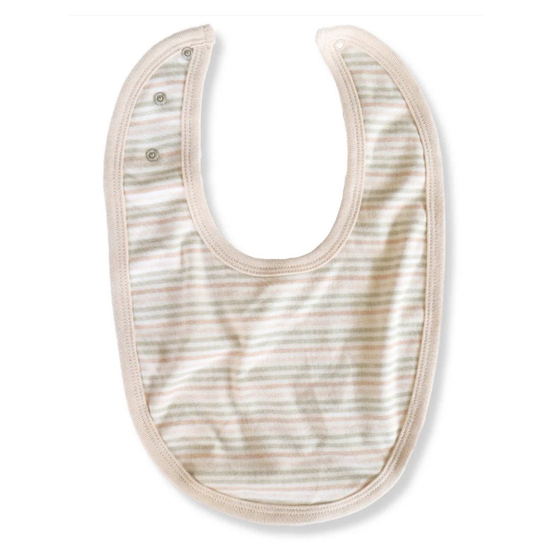 Undyed Organic Cotton Bib 2pk | Stripes - Suzie Anderson Home