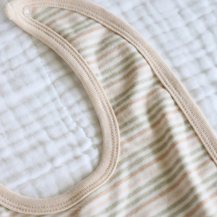 Undyed Organic Cotton Bib 2pk | Stripes - Suzie Anderson Home