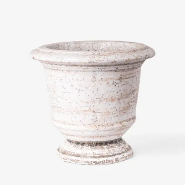 Rustic White Planter Urn | Medium