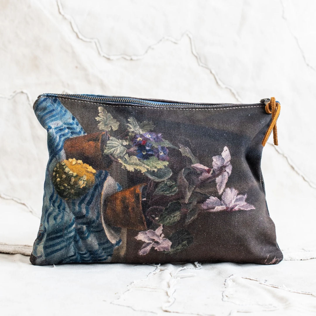 Swarm Canvas Painting Clutch Bag | Violets & Cyclamens