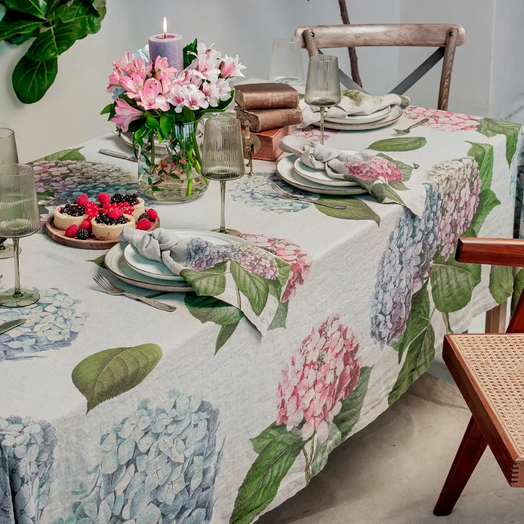 Hydrangea | Linen Tablecloth Natural | 170x250cm