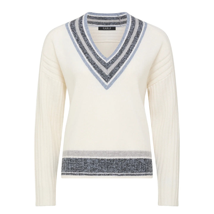 Cable | Cashwool Varsity Jumper | Milk