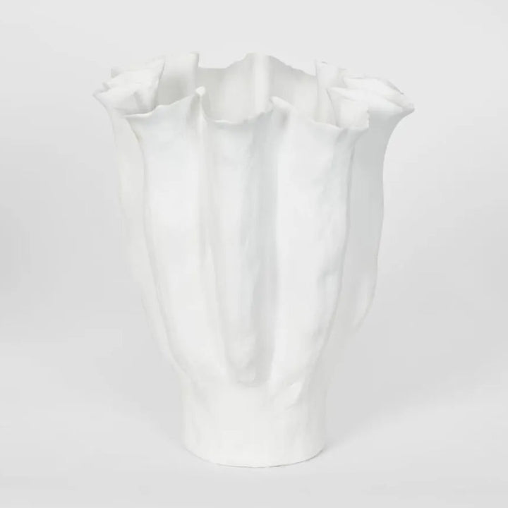 Amelia White Ceramic Vase | Small H 31cm