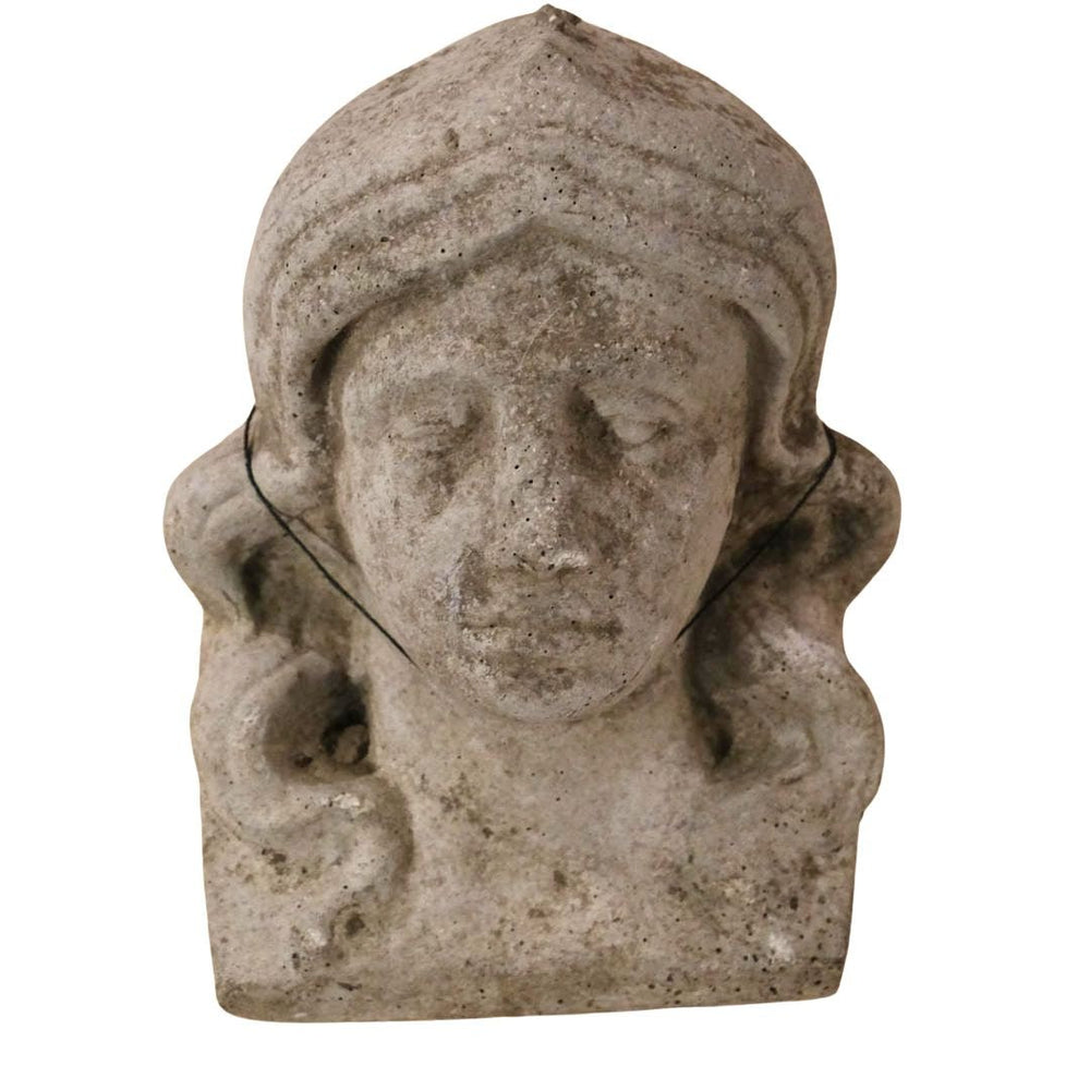 Vintage Decorative Carved Stone Head | The Netherlands - Suzie Anderson Home