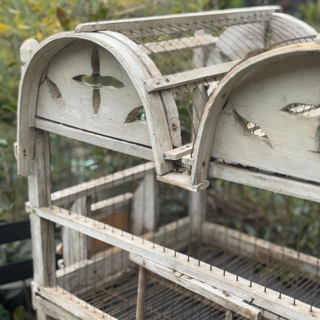 Vintage Italian Painted birdcage | Circa 1900 | W89 x D46 x H54cm (BOWRAL) - Suzie Anderson Home