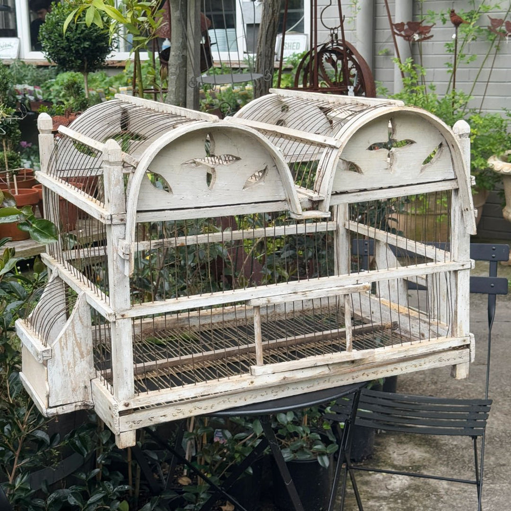 Vintage Italian Painted birdcage | Circa 1900 | W89 x D46 x H54cm (BOWRAL) - Suzie Anderson Home