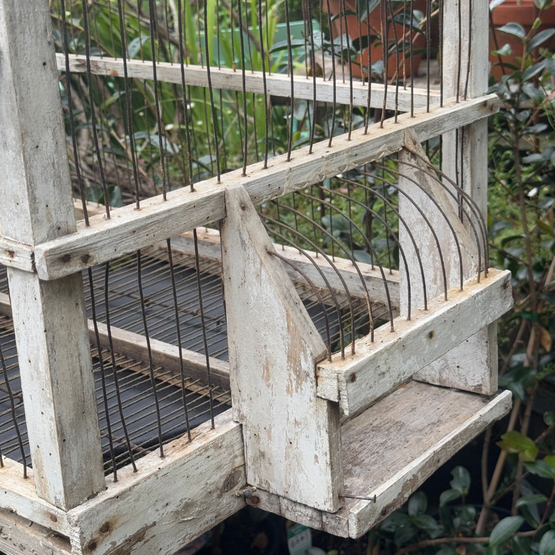 Vintage Italian Painted birdcage | Circa 1900 | W89 x D46 x H54cm (BOWRAL) - Suzie Anderson Home