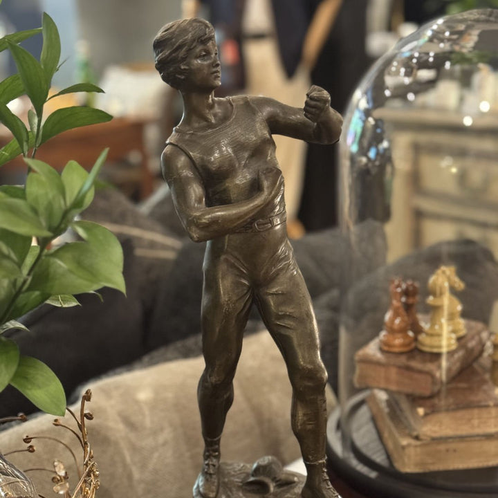 Vintage Spelter Statue | Boxer | Sourced in Belgium - Suzie Anderson Home