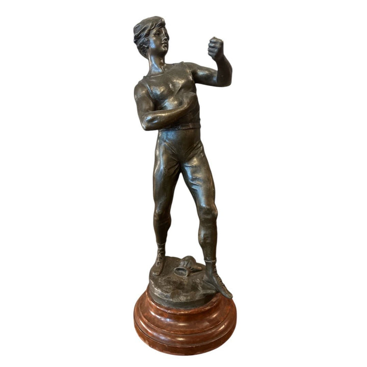 Vintage Spelter Statue | Boxer | Sourced in Belgium - Suzie Anderson Home
