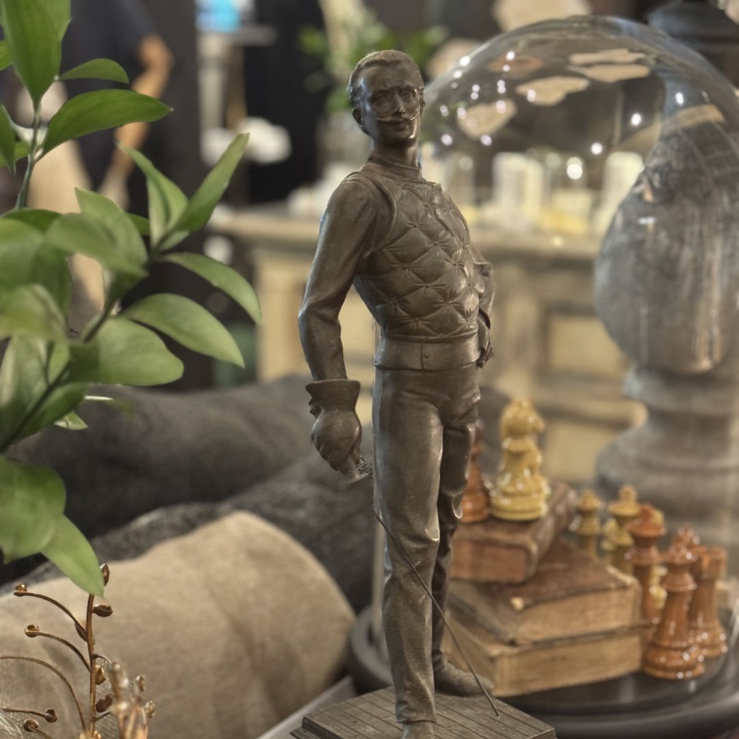 Vintage Spelter Statue | Fencer | Sourced in Belgium - Suzie Anderson Home