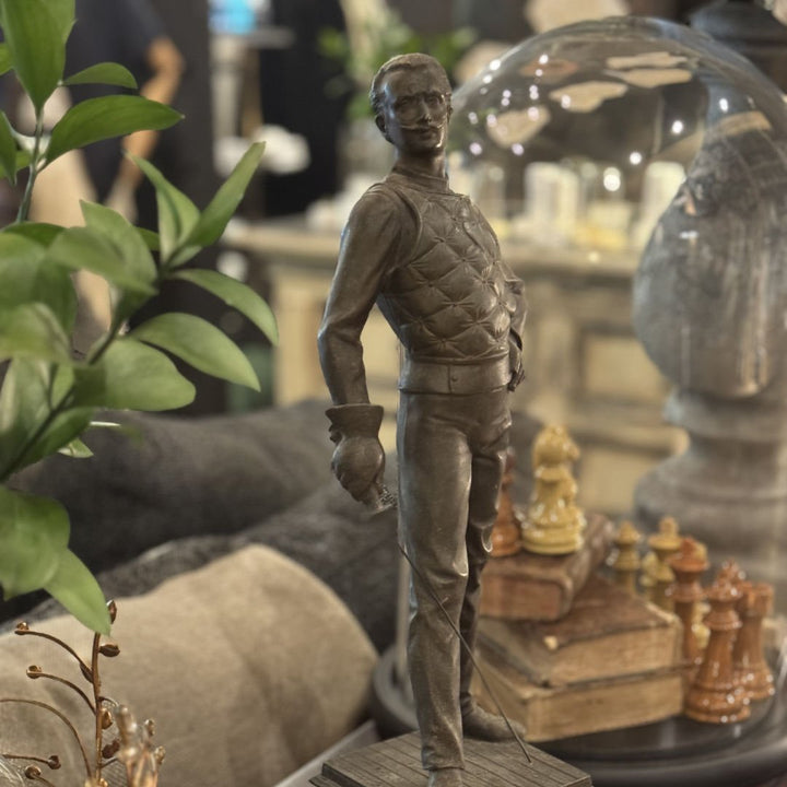 Vintage Spelter Statue | Fencer | Sourced in Belgium - Suzie Anderson Home