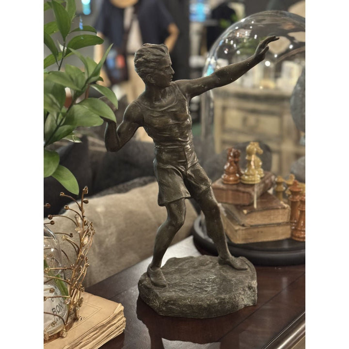 Vintage Spelter Statue | Shotput | Sourced in Belgium - Suzie Anderson Home