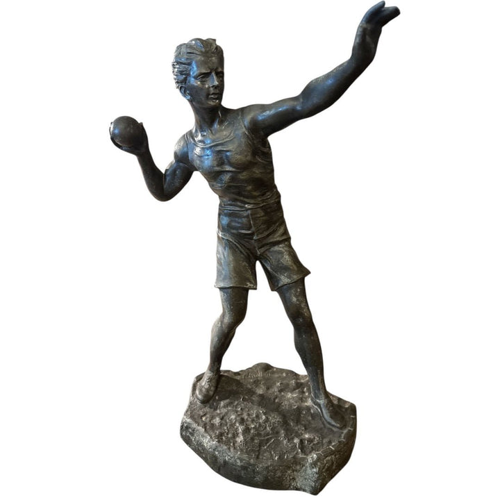 Vintage Spelter Statue | Shotput | Sourced in Belgium - Suzie Anderson Home
