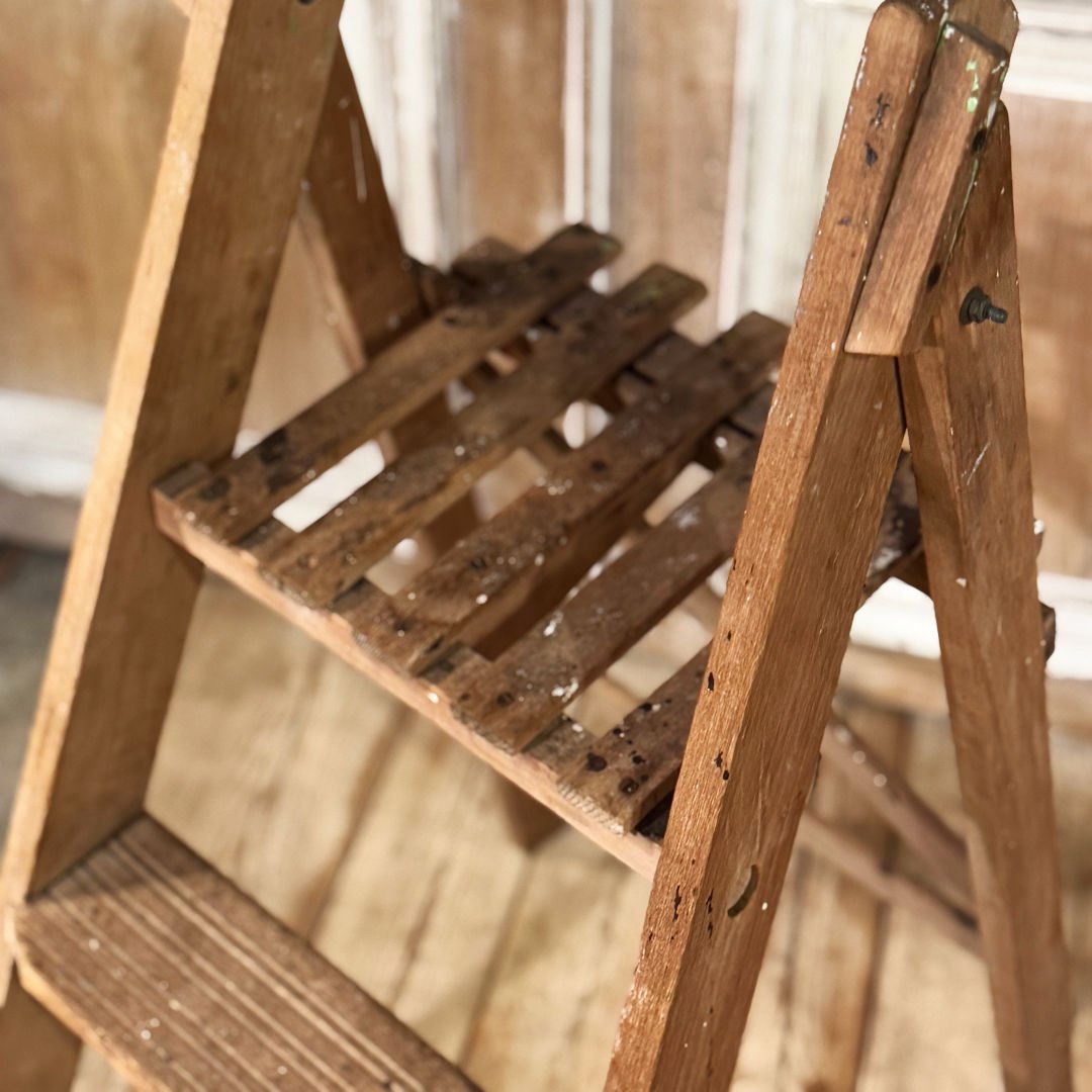 Vintage Three Step Ladder | 92 x 45 x 61cm - Suzie Anderson Home
