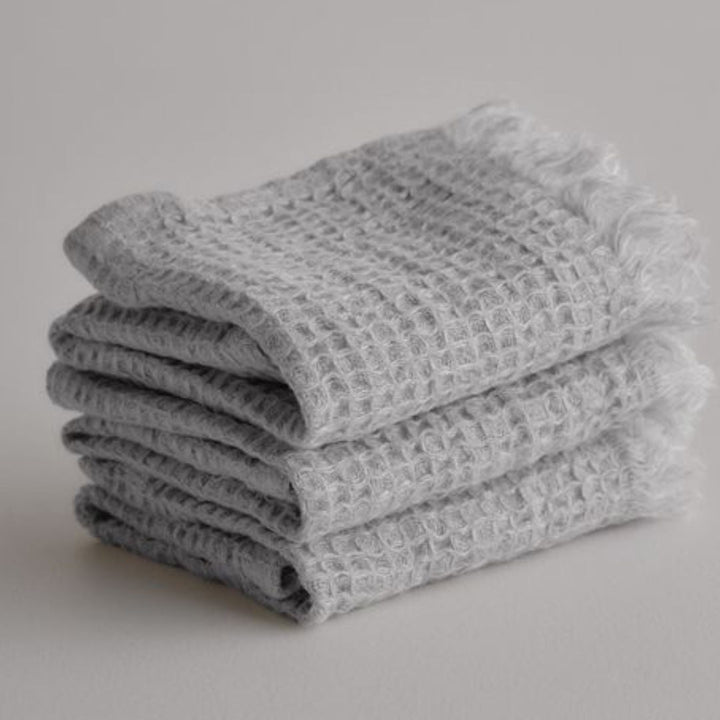 Waffle Face Towel | Fog - Suzie Anderson Home