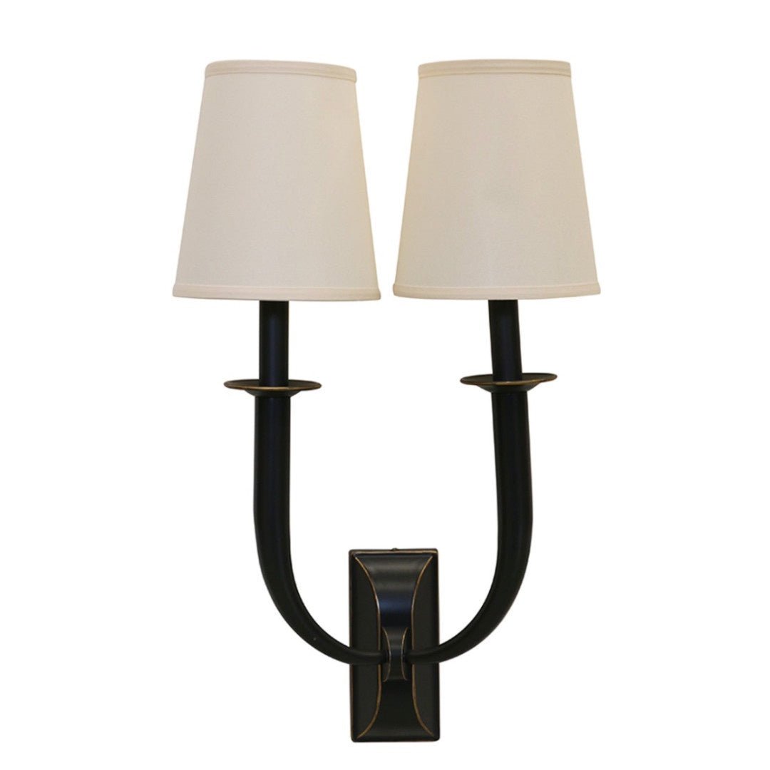 West Village 2 Light Wall Sconce w Shades | Antique Black | W38cm H 62cm - Suzie Anderson Home