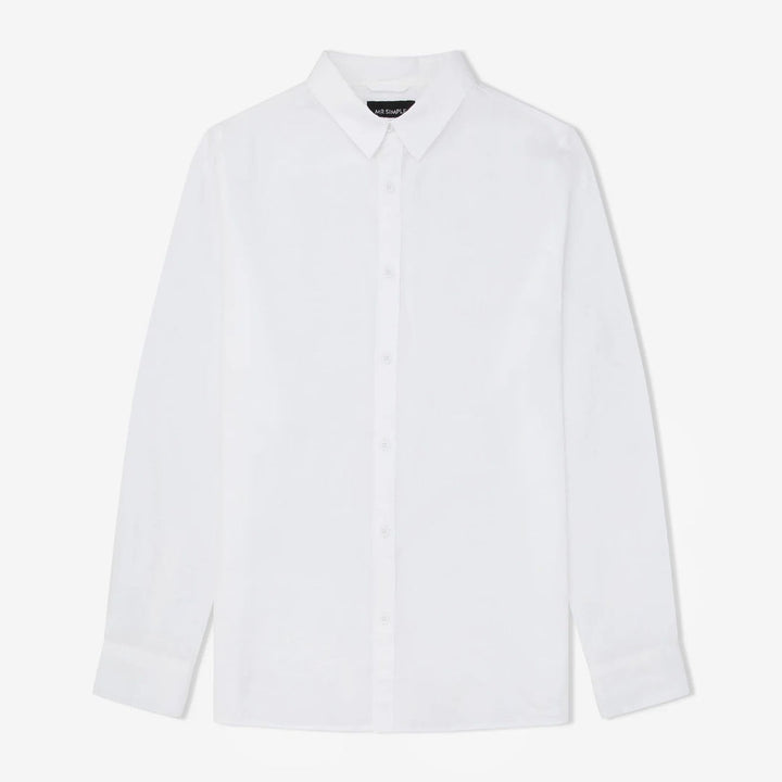 Simple | Men’s Linen long sleeve shirt | White