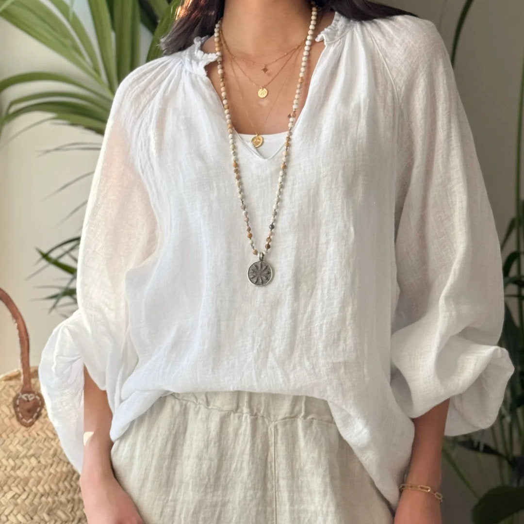 Bypias | Chessie Linen Blouse | White