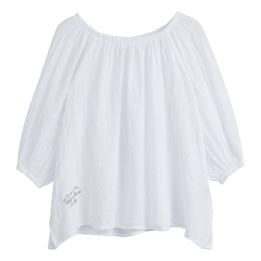 Bypias | Lily Linen Top | White