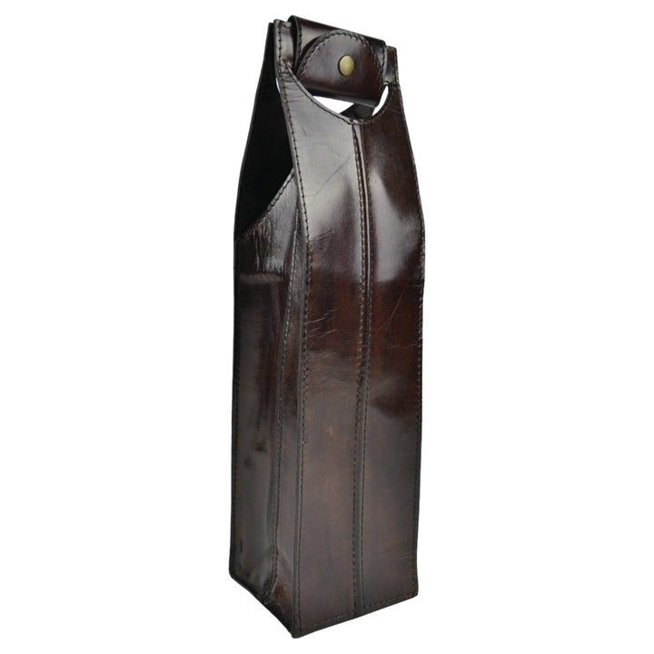 Leather Single Wine Carry Bag | Dark Brown