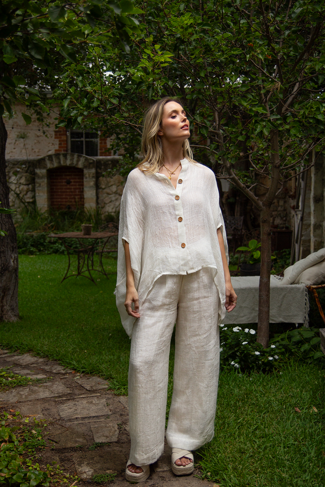 Scandi | Amalfi Linen Top | White