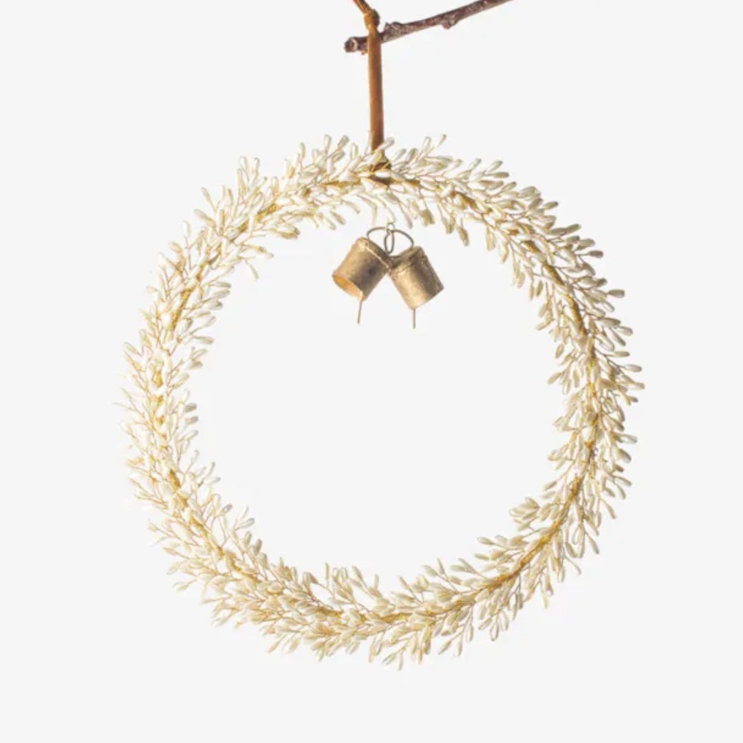 Beaded Golden Wreath with Bells | Small