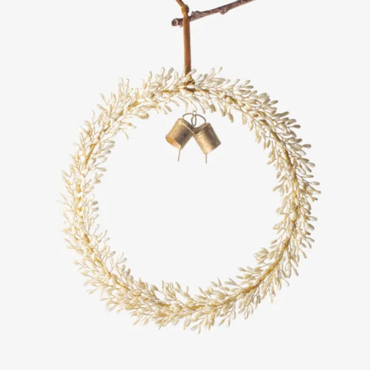 Beaded Golden Wreath with Bells | Small