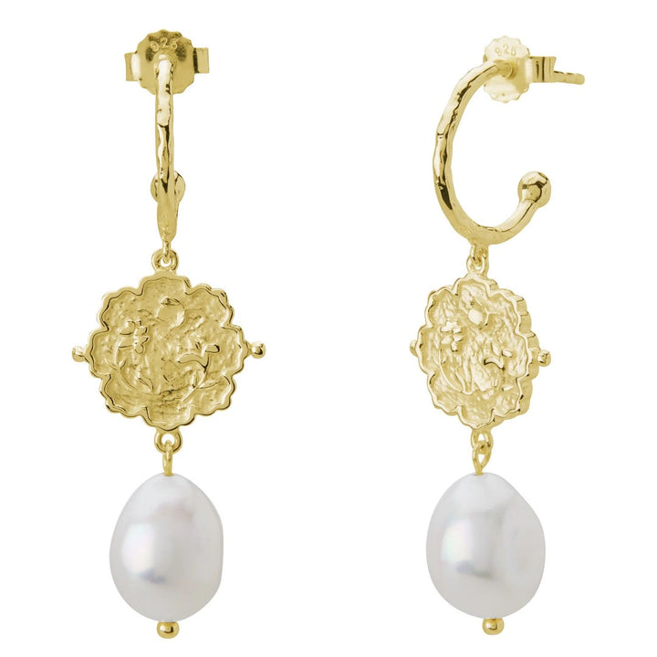 Loved Always Earrings | Baroque Pearl 18K Yellow Gold Plate | Murkani
